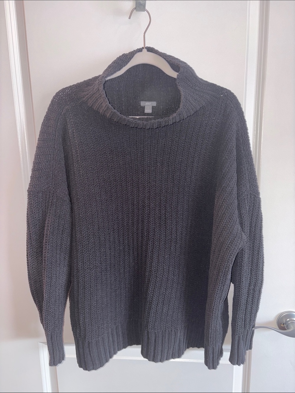 Aerie Crewneck Chunky Knit Sweater - Charcoal